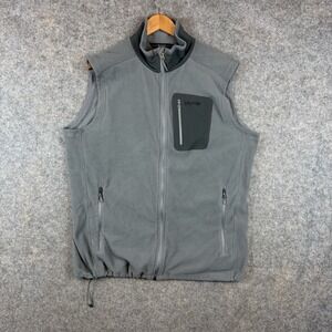 Marmot Vest Mens XL Polartec Fleece Full Zip Outdoor Pockets Hiking Gray